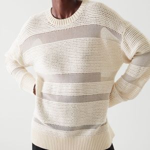 COS cream off-white sheer sweater